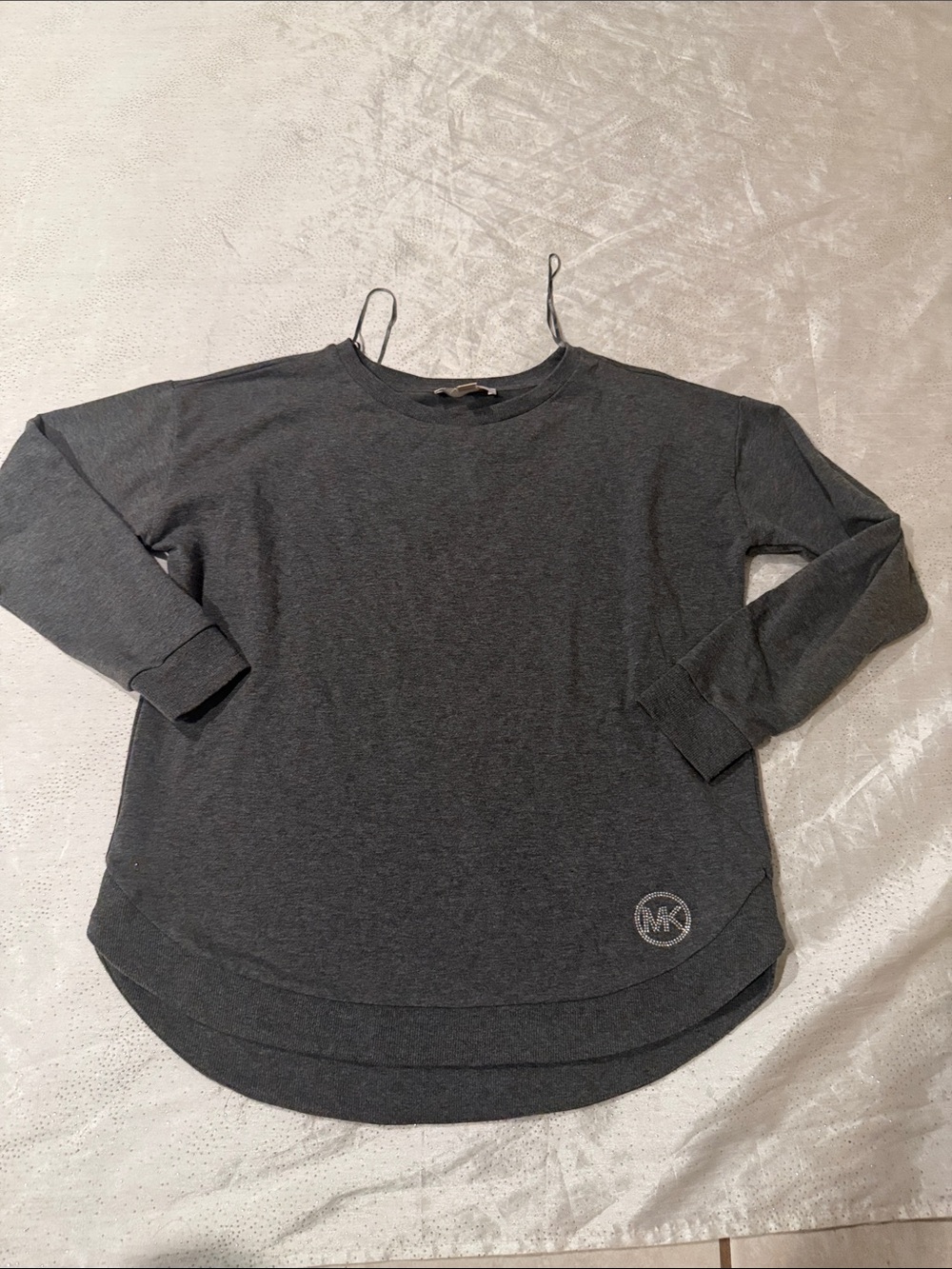 Michael Kors Charcoal Gray Long Sleeve Pullover Top size M